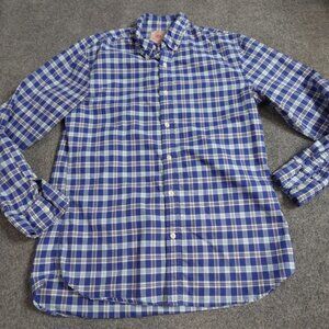 J. Press Mens Oxford Shirt M Blue Button Down Oxford OCBD Plaid